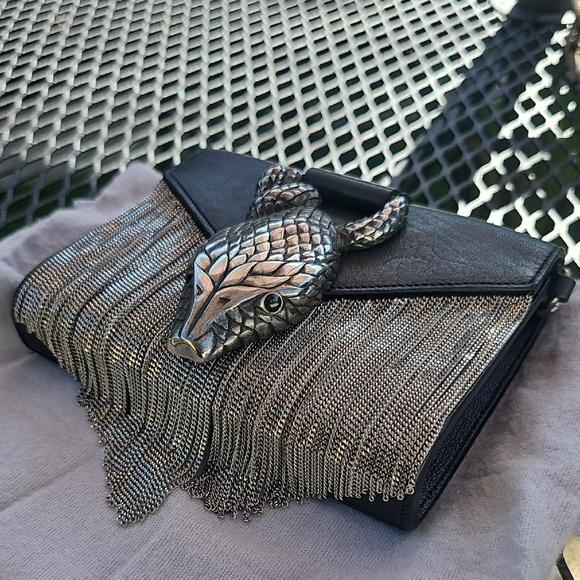 Saint Laurent Handbags - Saint Laurent Snake Crossbody Clutch